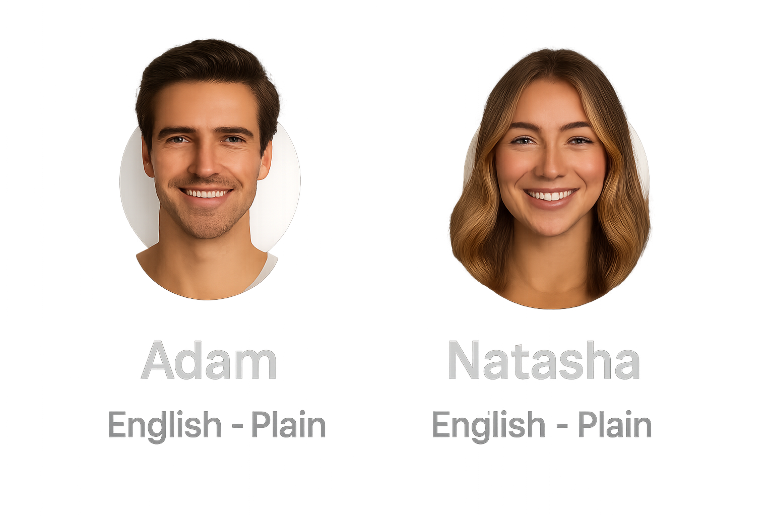 AI Voice Profiles - Adam and Natasha